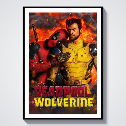 Flex Designs Poster Deadpool Wolverine Explosion 8 x 10" Home Goods - Movie 2023 Movie Poster