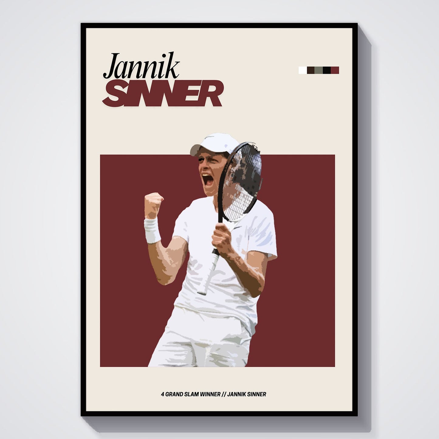 Flex Designs Poster Jannik Sinner FlexM 5 x 7" Home Goods - Sports  Poster