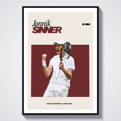 Flex Designs Poster Jannik Sinner FlexM 8 x 10" Home Goods - Sports  Poster