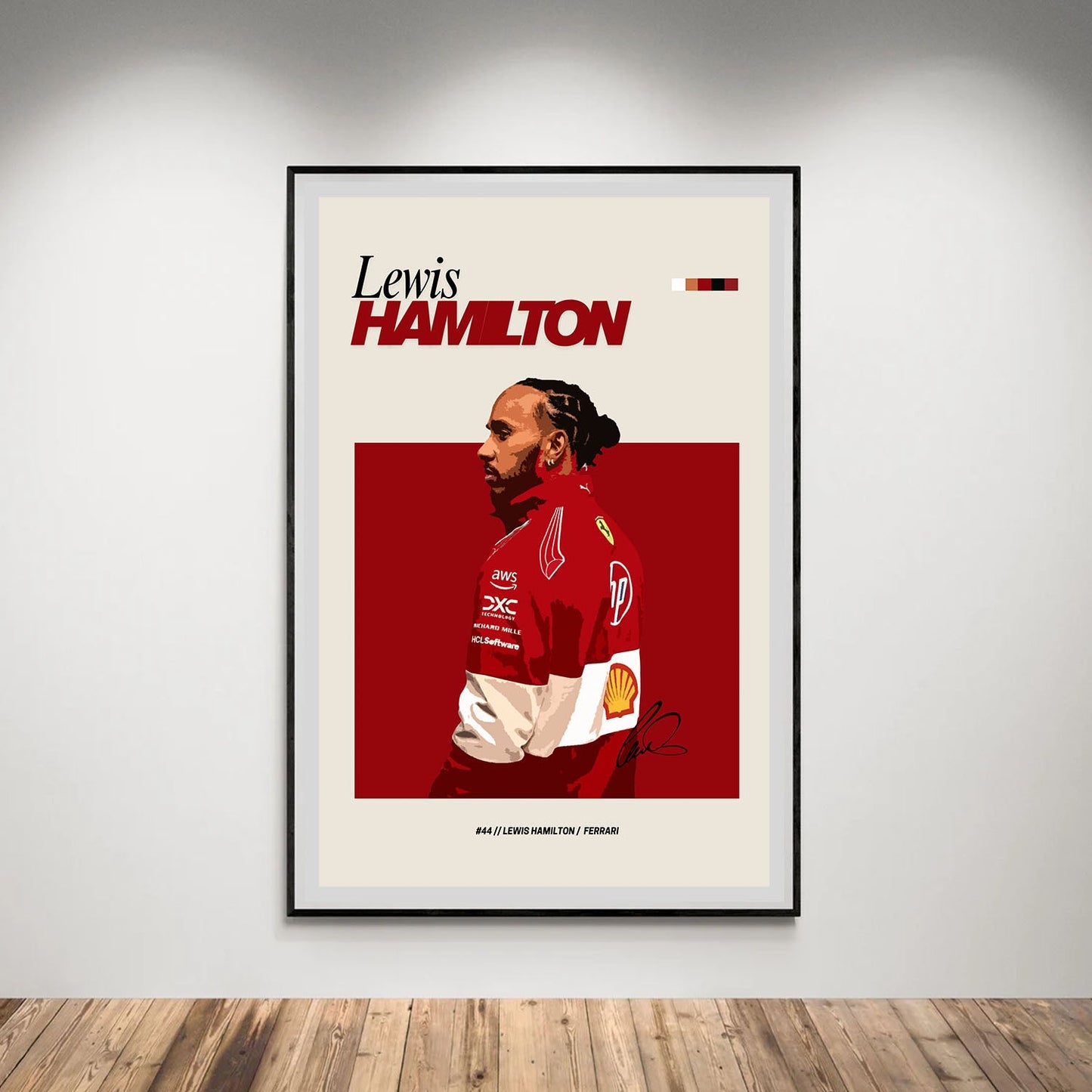 Flex Designs Poster Lewis Hamilton Ferrari F1 FlexM 8 x 10" Home Goods - Sports  Poster