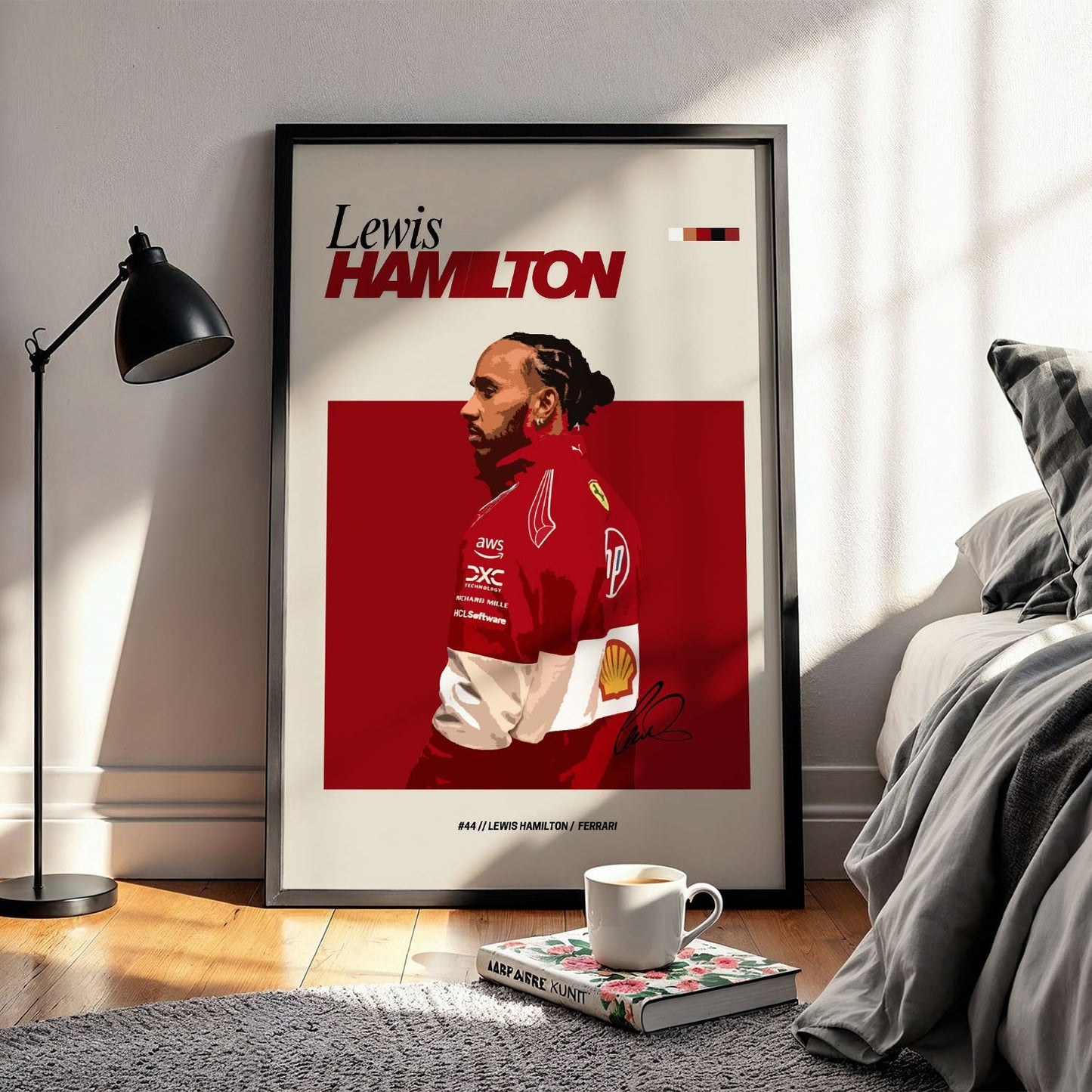 Flex Designs Poster Lewis Hamilton Ferrari F1 FlexM 5 x 7" Home Goods - Sports  Poster