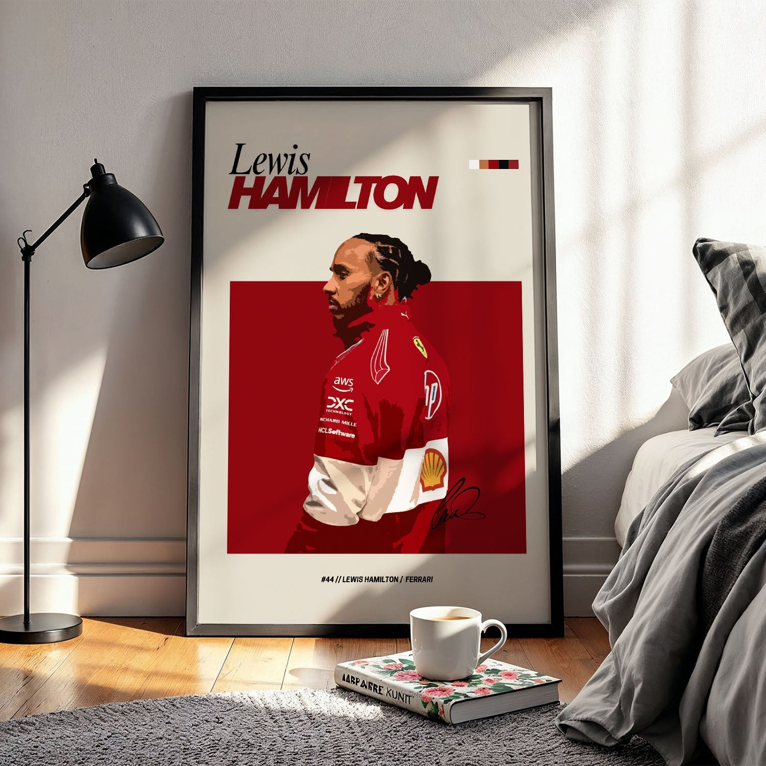 Flex Designs Poster Lewis Hamilton Ferrari F1 FlexM 5 x 7" Home Goods - Sports  Poster