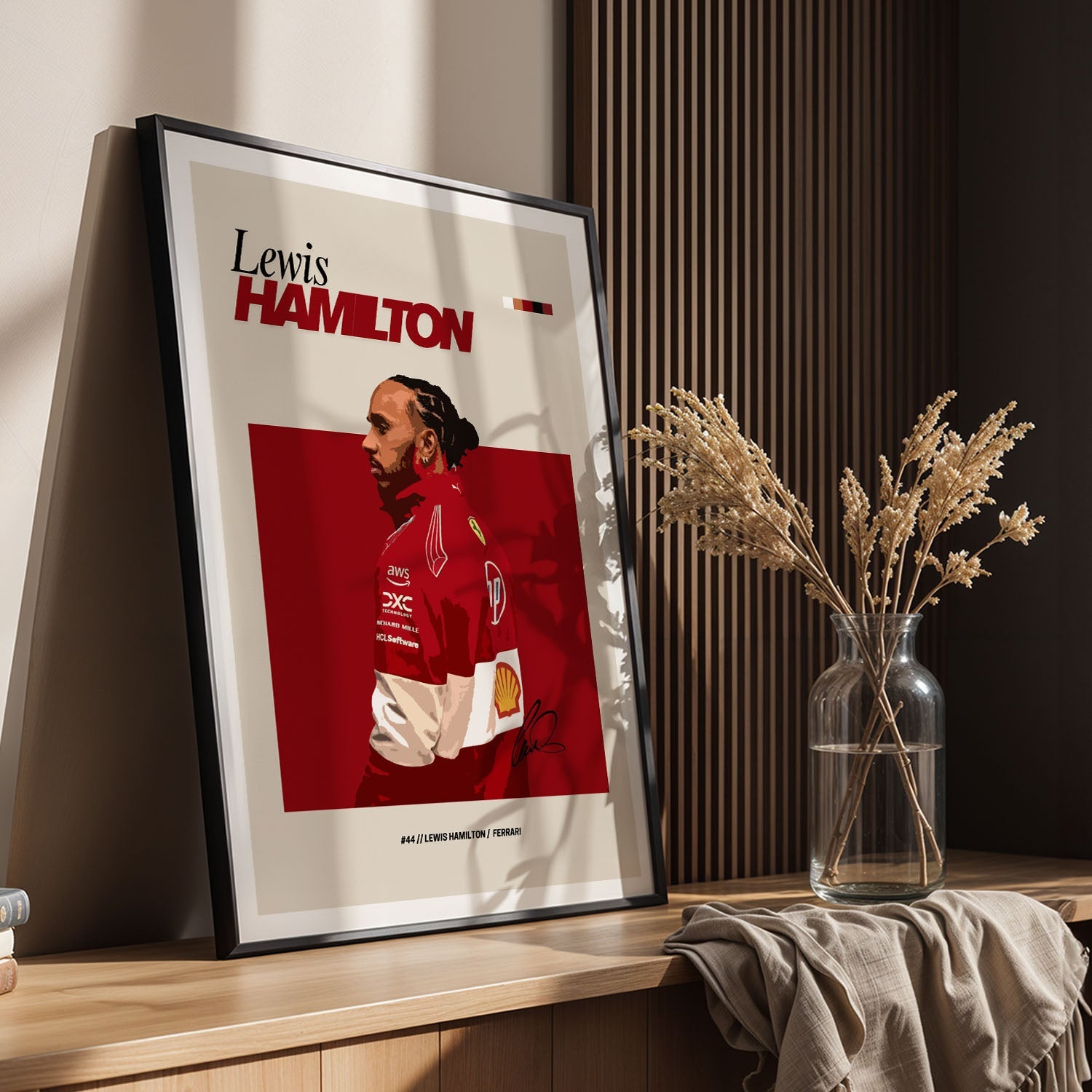 Flex Designs Poster Lewis Hamilton Ferrari F1 FlexM 5 x 7" Home Goods - Sports  Poster