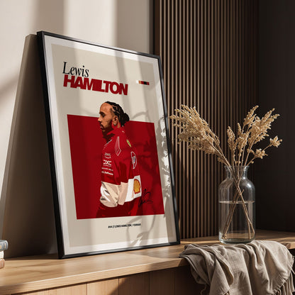 Flex Designs Poster Lewis Hamilton Ferrari F1 FlexM 5 x 7" Home Goods - Sports  Poster