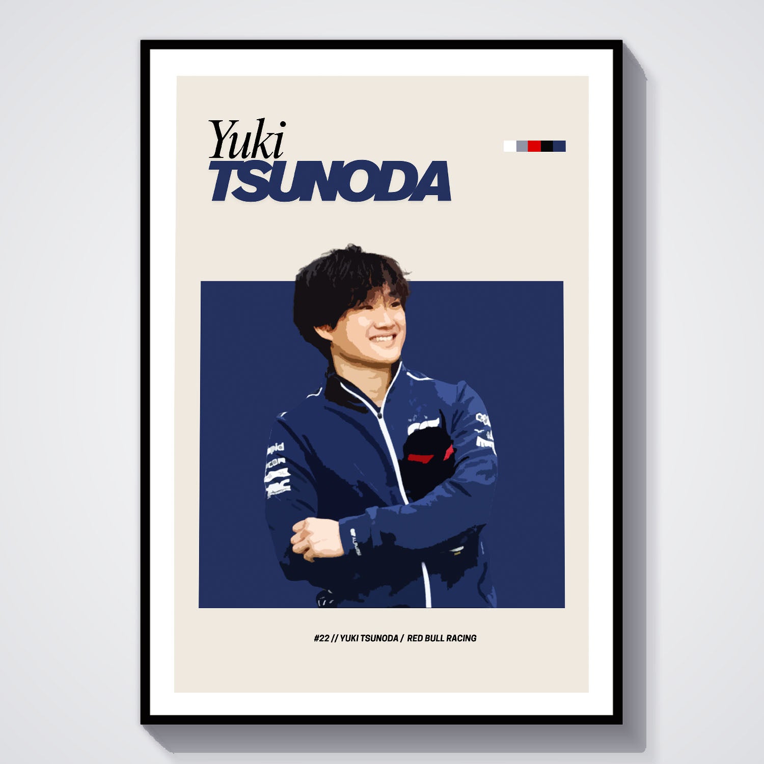 Flex Designs Poster Yuki Tsunoda Red Bull F1 FlexM 8 x 10" Home Goods - Sports  Poster