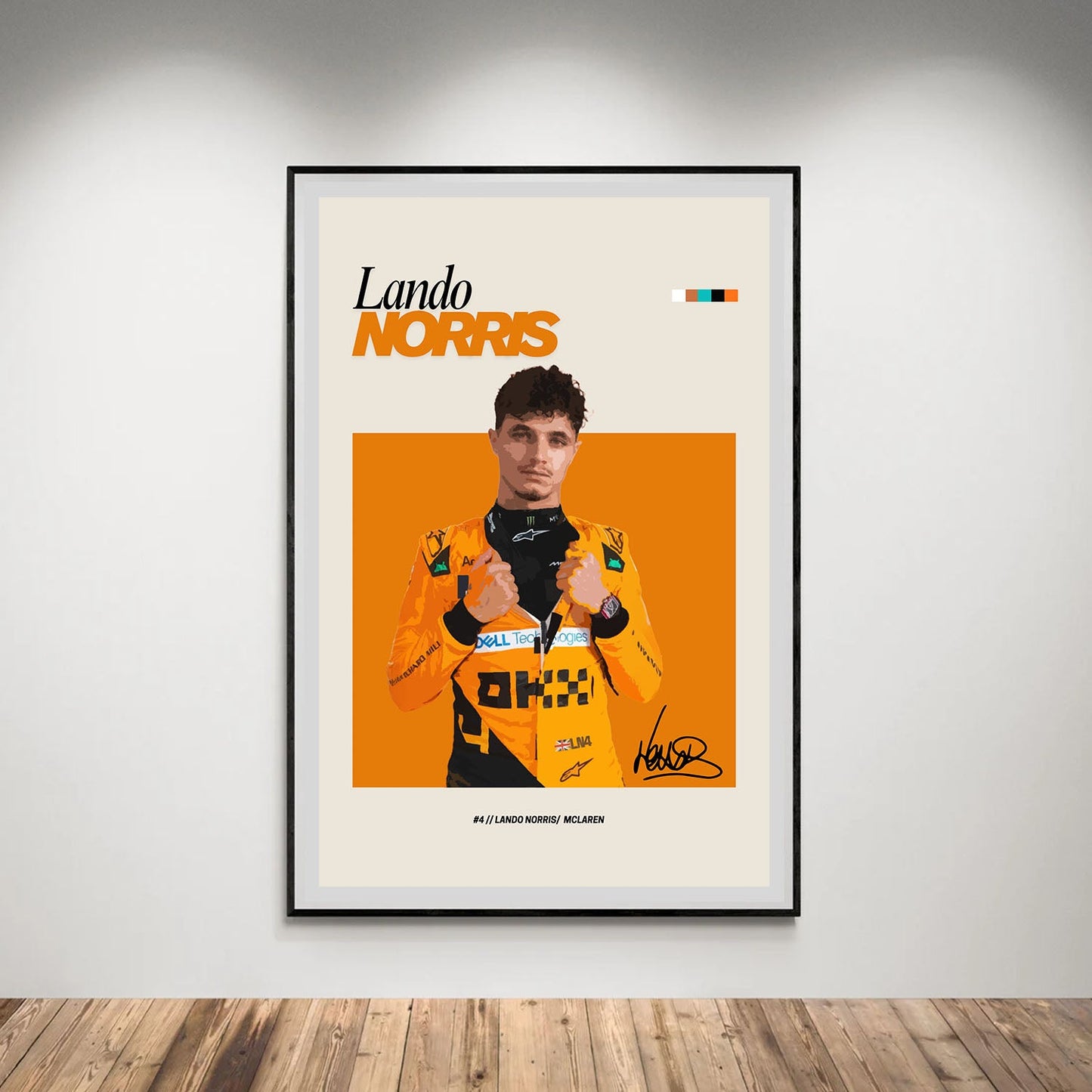 Flex Designs Poster Lando Norris McLaren F1 FlexM 8 x 10" Home Goods - Sports  Poster