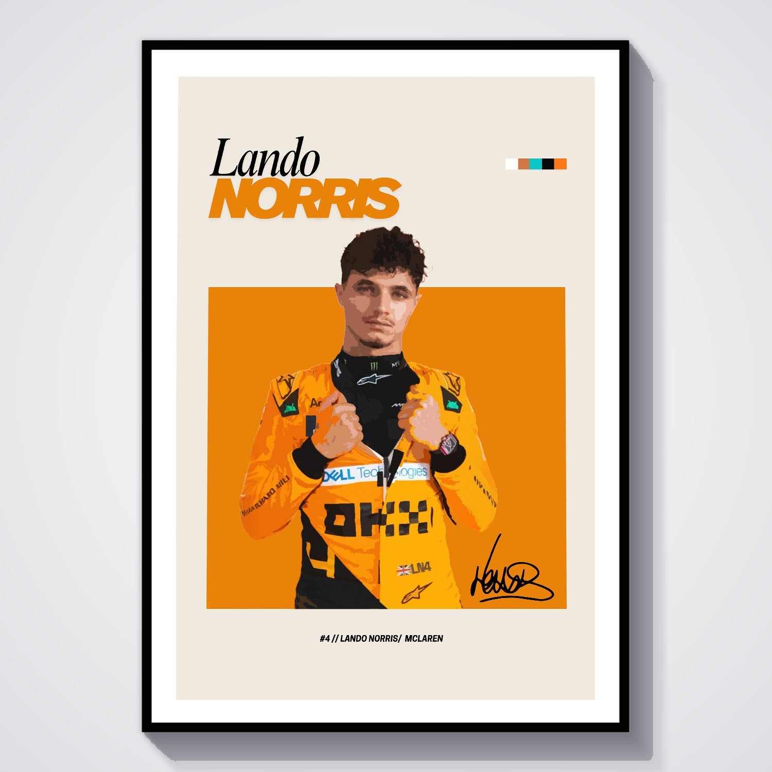 Flex Designs Poster Lando Norris McLaren F1 FlexM 8 x 10" Home Goods - Sports  Poster