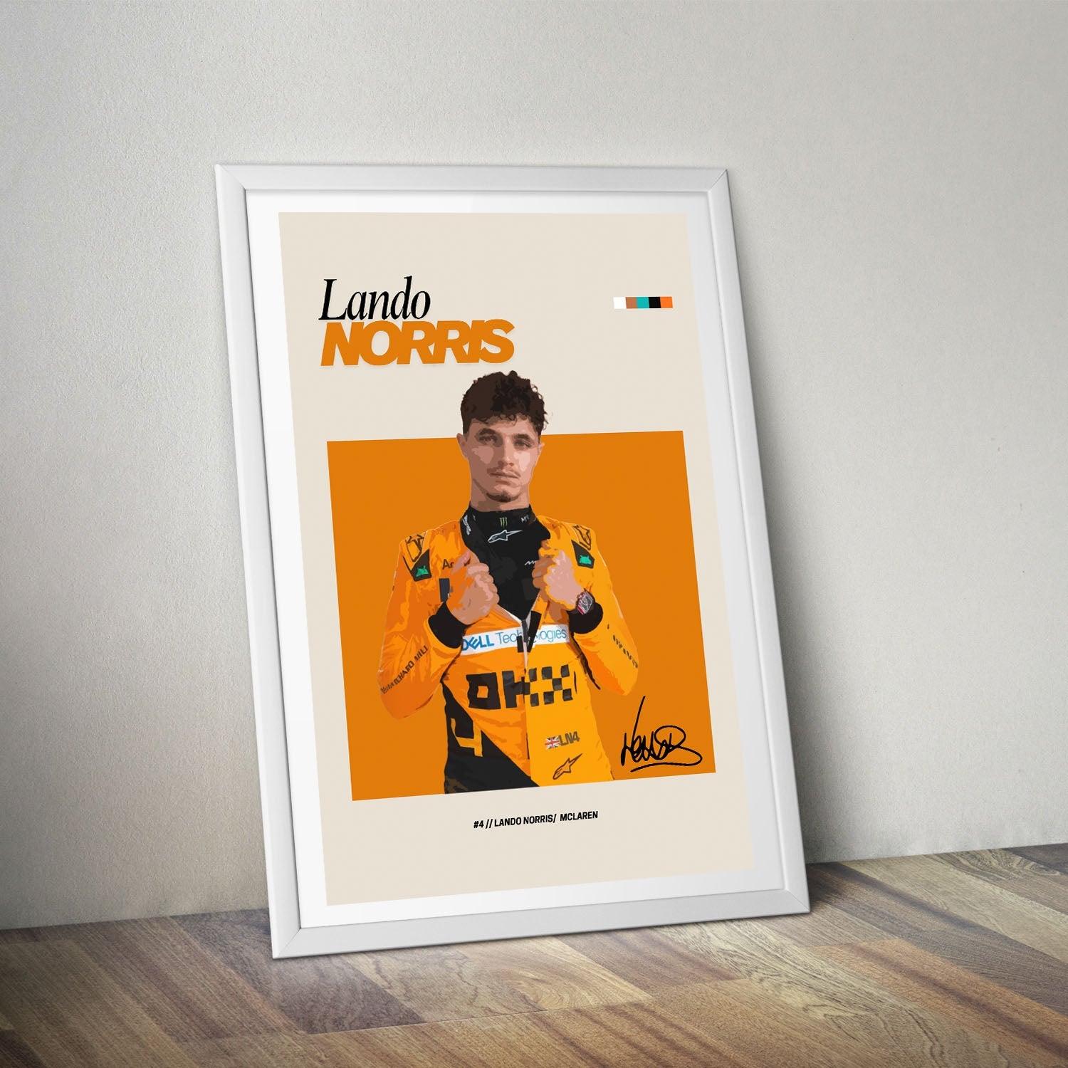Flex Designs Poster Lando Norris McLaren F1 FlexM 8 x 10" Home Goods - Sports  Poster