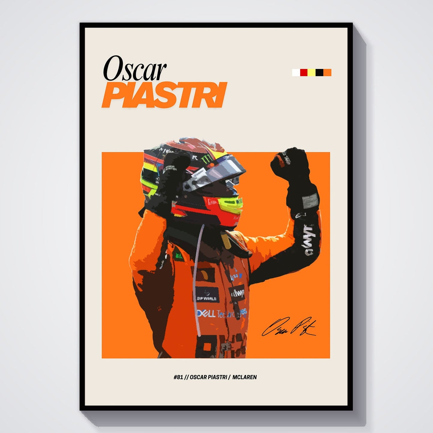 Flex Designs Poster Oscar Piastri McLaren F1 FlexM 5 x 7" Home Goods - Sports  Poster