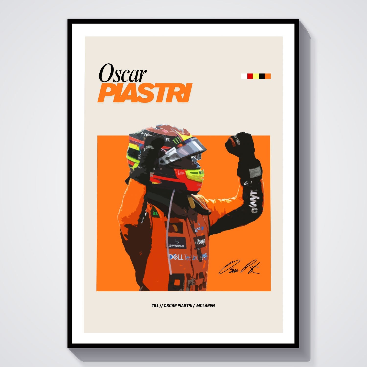 Flex Designs Poster Oscar Piastri McLaren F1 FlexM 8 x 10" Home Goods - Sports  Poster