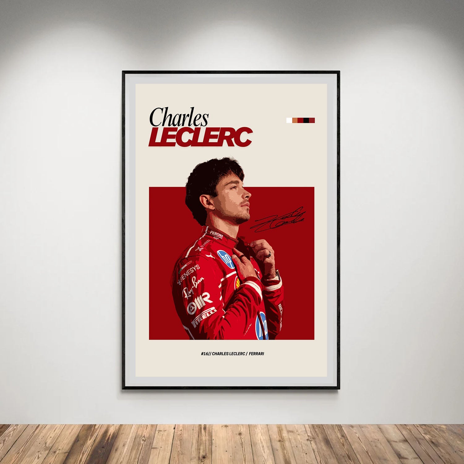 Flex Designs Poster Charles Leclerc Ferrari F1 FlexM 8 x 10" Home Goods - Sports  Poster