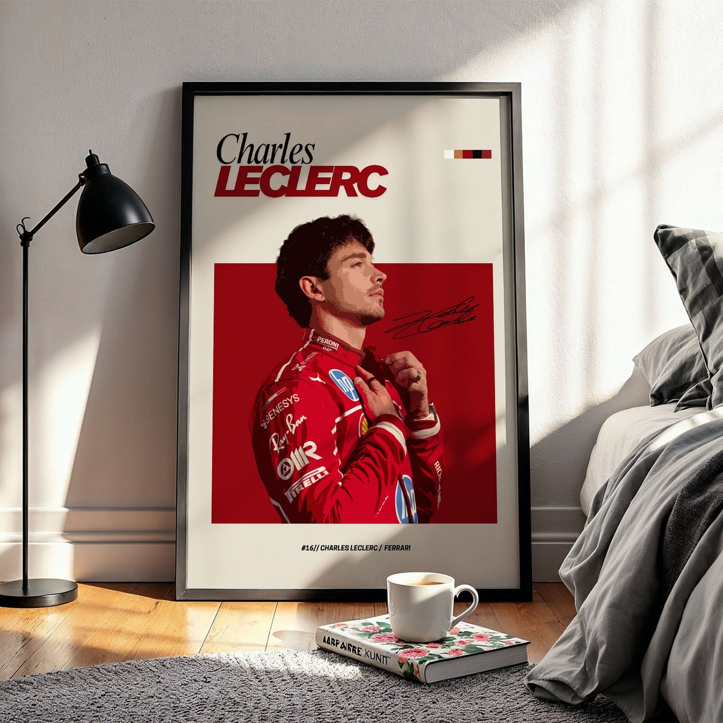 Flex Designs Poster Charles Leclerc Ferrari F1 FlexM 5 x 7" Home Goods - Sports  Poster