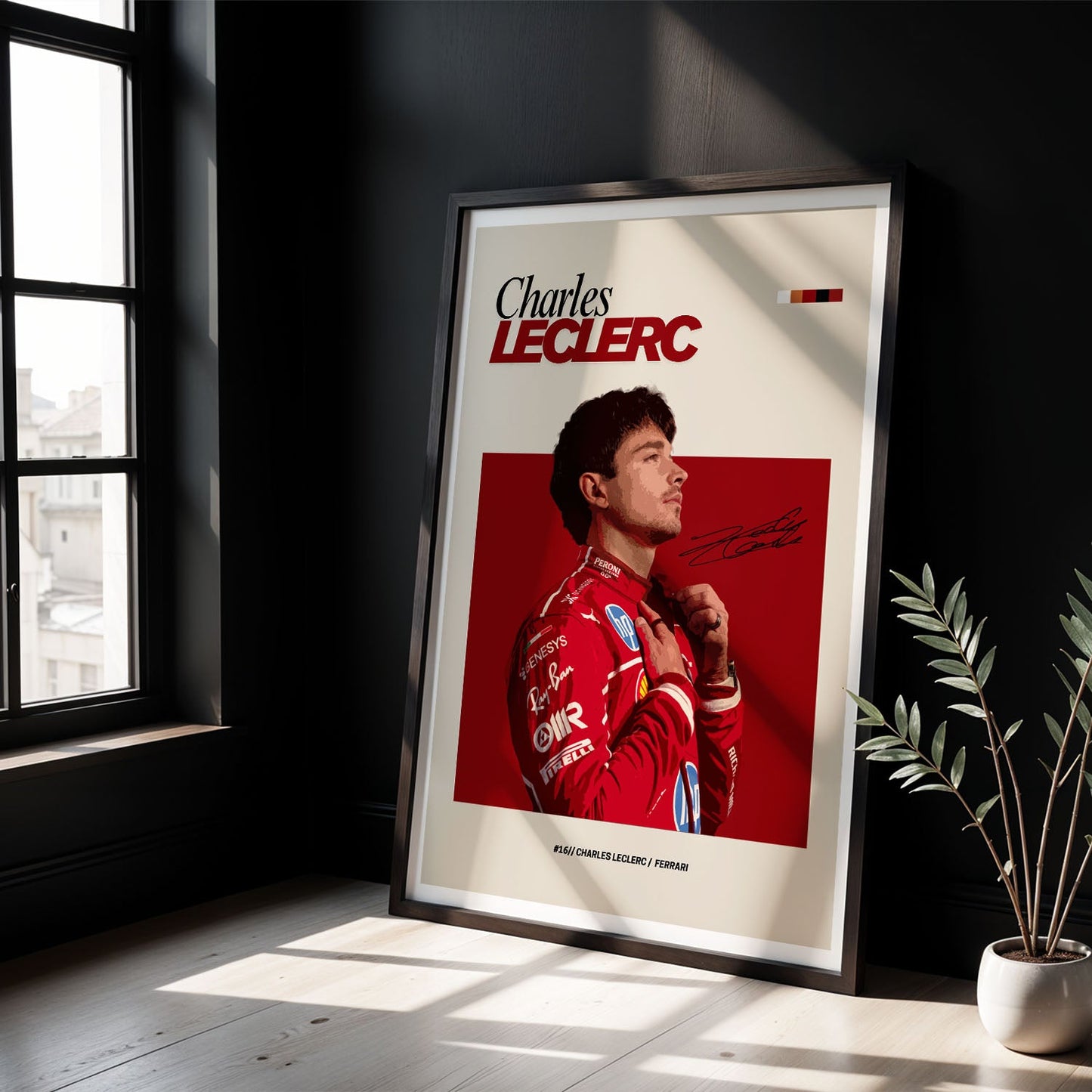Flex Designs Poster Charles Leclerc Ferrari F1 FlexM 8 x 10" Home Goods - Sports  Poster