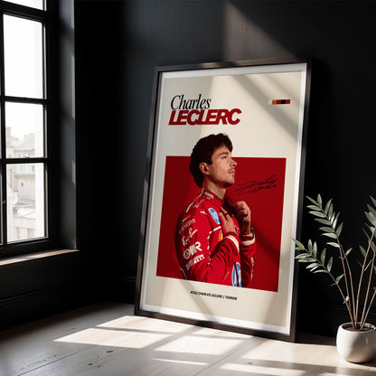Flex Designs Poster Charles Leclerc Ferrari F1 FlexM 8 x 10" Home Goods - Sports  Poster
