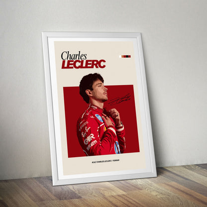 Flex Designs Poster Charles Leclerc Ferrari F1 FlexM 8 x 10" Home Goods - Sports  Poster