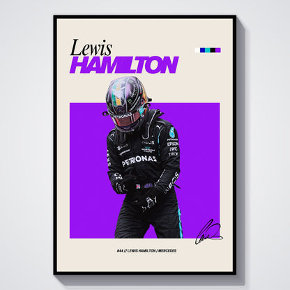 Flex Designs Poster Lewis Hamilton Mercedes F1 FlexM 5 x 7" Home Goods - Sports  Poster