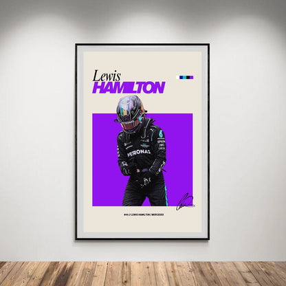 Flex Designs Poster Lewis Hamilton Mercedes F1 FlexM 8 x 10" Home Goods - Sports  Poster