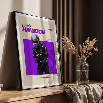 Flex Designs Poster Lewis Hamilton Mercedes F1 FlexM 5 x 7" Home Goods - Sports  Poster