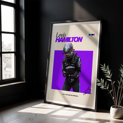 Flex Designs Poster Lewis Hamilton Mercedes F1 FlexM 8 x 10" Home Goods - Sports  Poster