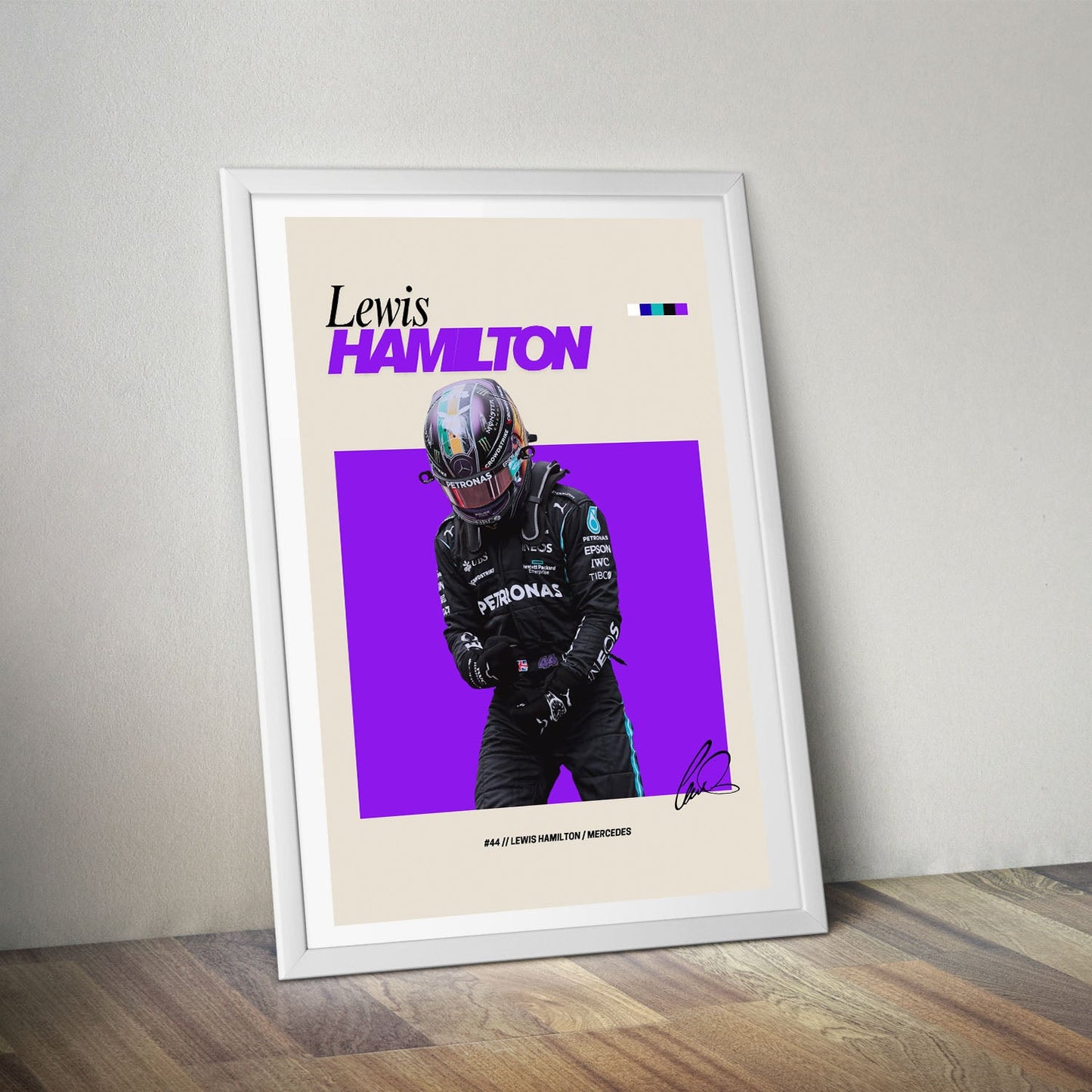 Flex Designs Poster Lewis Hamilton Mercedes F1 FlexM 8 x 10" Home Goods - Sports  Poster