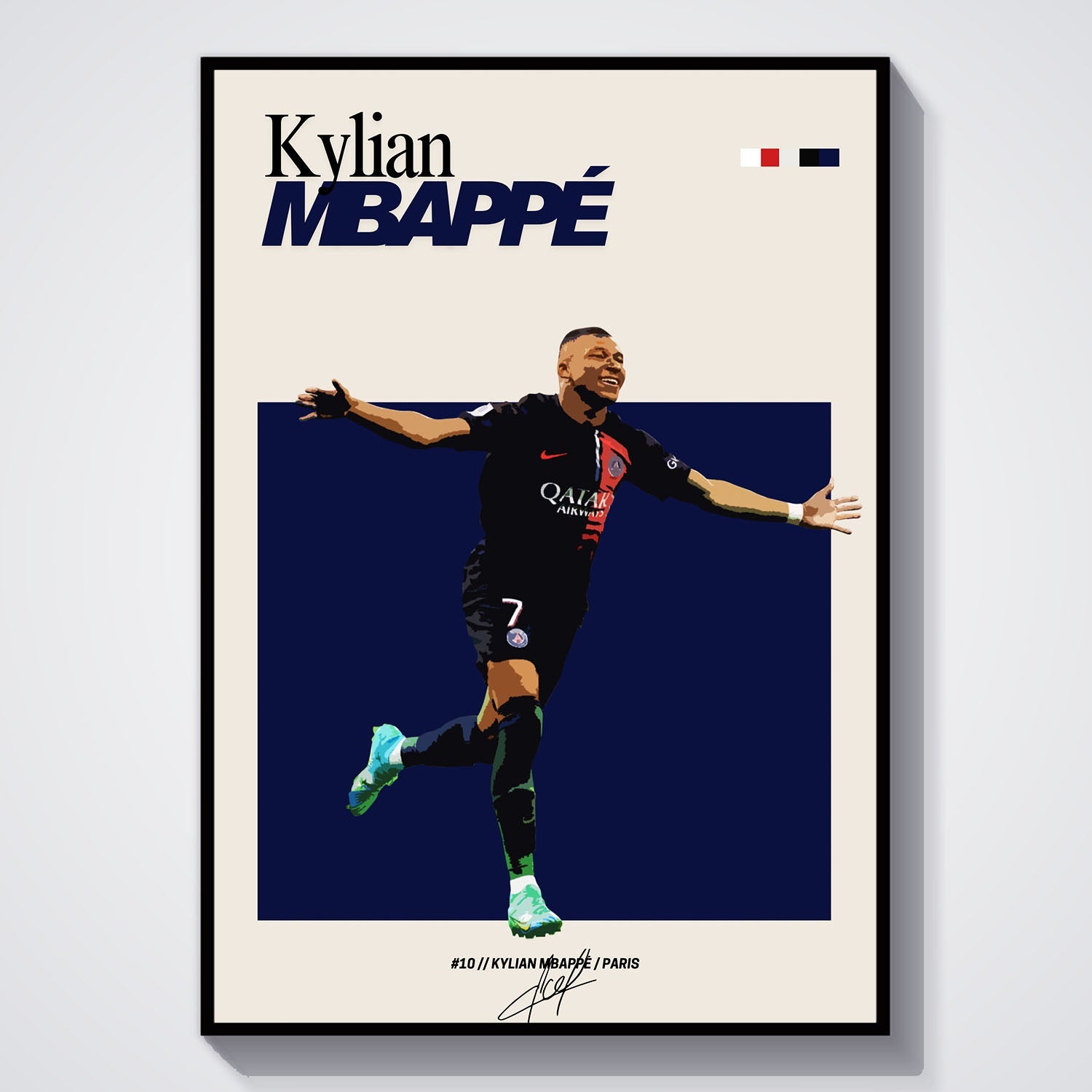 Flex Designs Poster Kylian Mbappe PSG FlexM 5 x 7" Home Goods - Sports  Poster