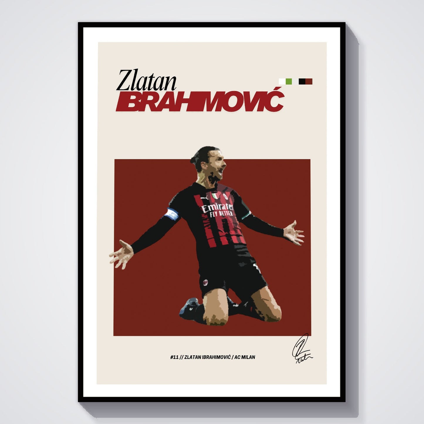 Flex Designs Poster Zlatan Ibrahimovic FlexM 8 x 10" Home Goods - Sports  Poster