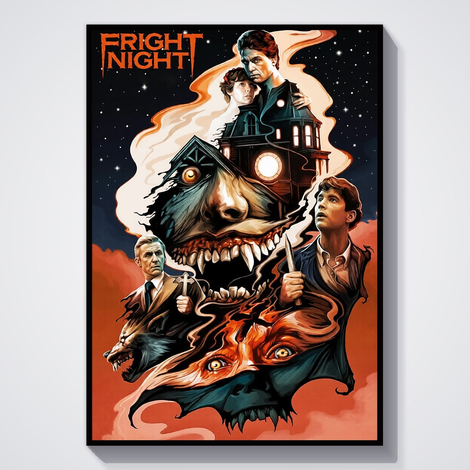 Flex Designs Poster Fright Night 5 x 7" Home Goods - Movie 1985 Movie Poster
