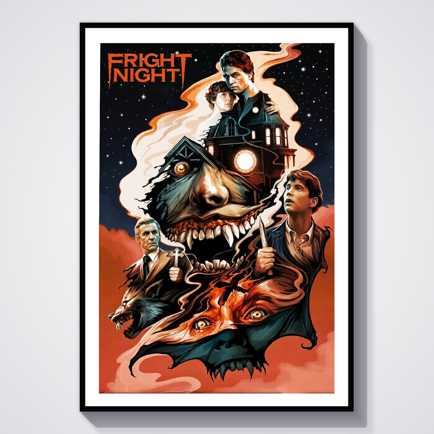 Flex Designs Poster Fright Night 8 x 10" Home Goods - Movie 1985 Movie Poster