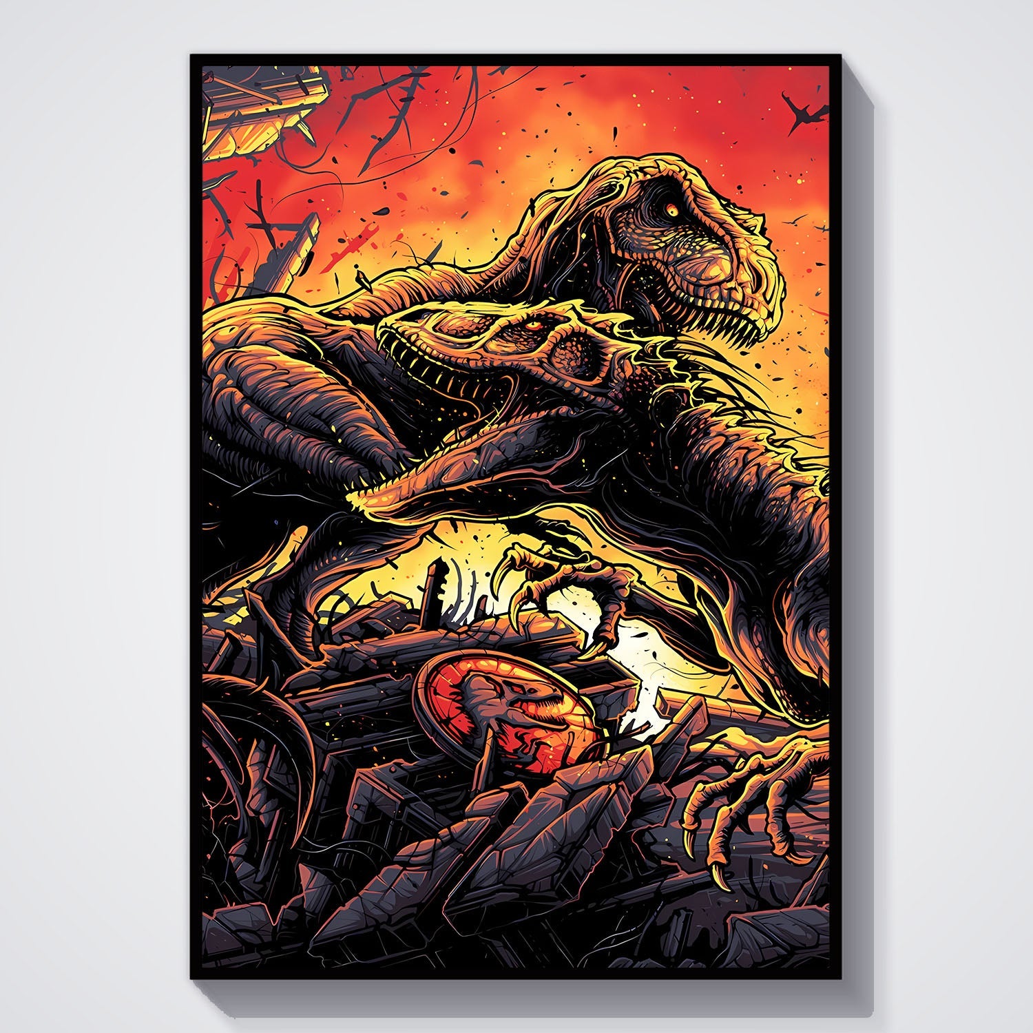 Flex Designs Poster Jurassic Park The Lost World Sketch 5 x 7" Home Goods - Movie 1997 Movie Poster