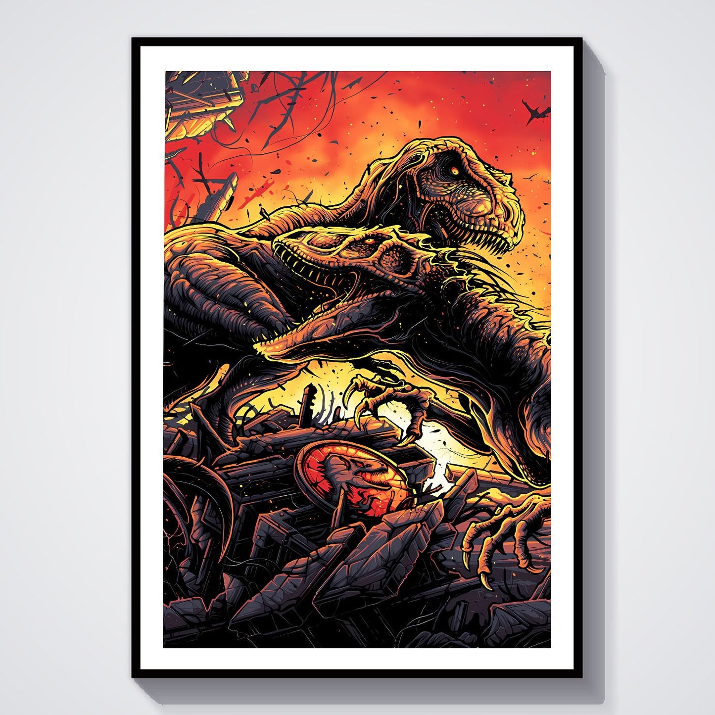 Flex Designs Poster Jurassic Park The Lost World Sketch 8 x 10" Home Goods - Movie 1997 Movie Poster