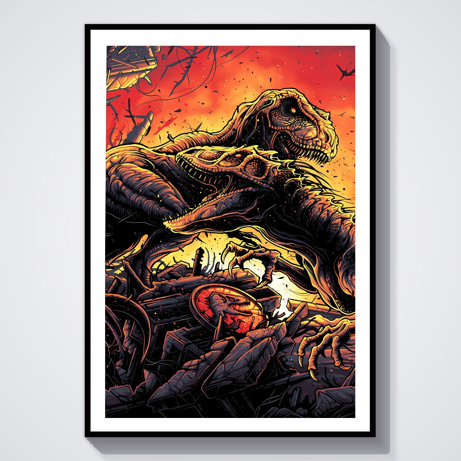 Flex Designs Poster Jurassic Park The Lost World Sketch 8 x 10" Home Goods - Movie 1997 Movie Poster
