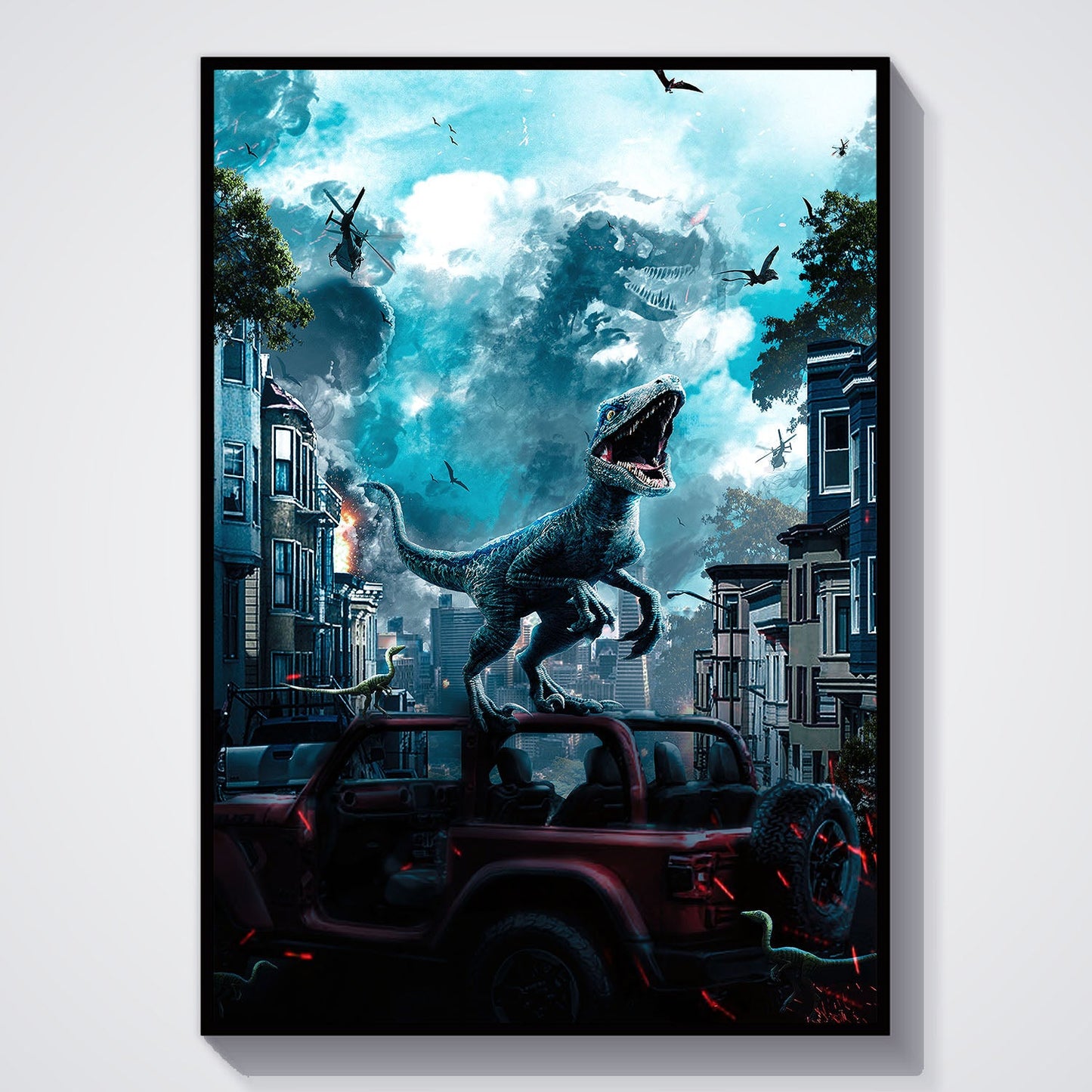 Flex Designs Poster Jurassic World Dominion Sketch 5 x 7" Home Goods - Movie 2022 Movie Poster