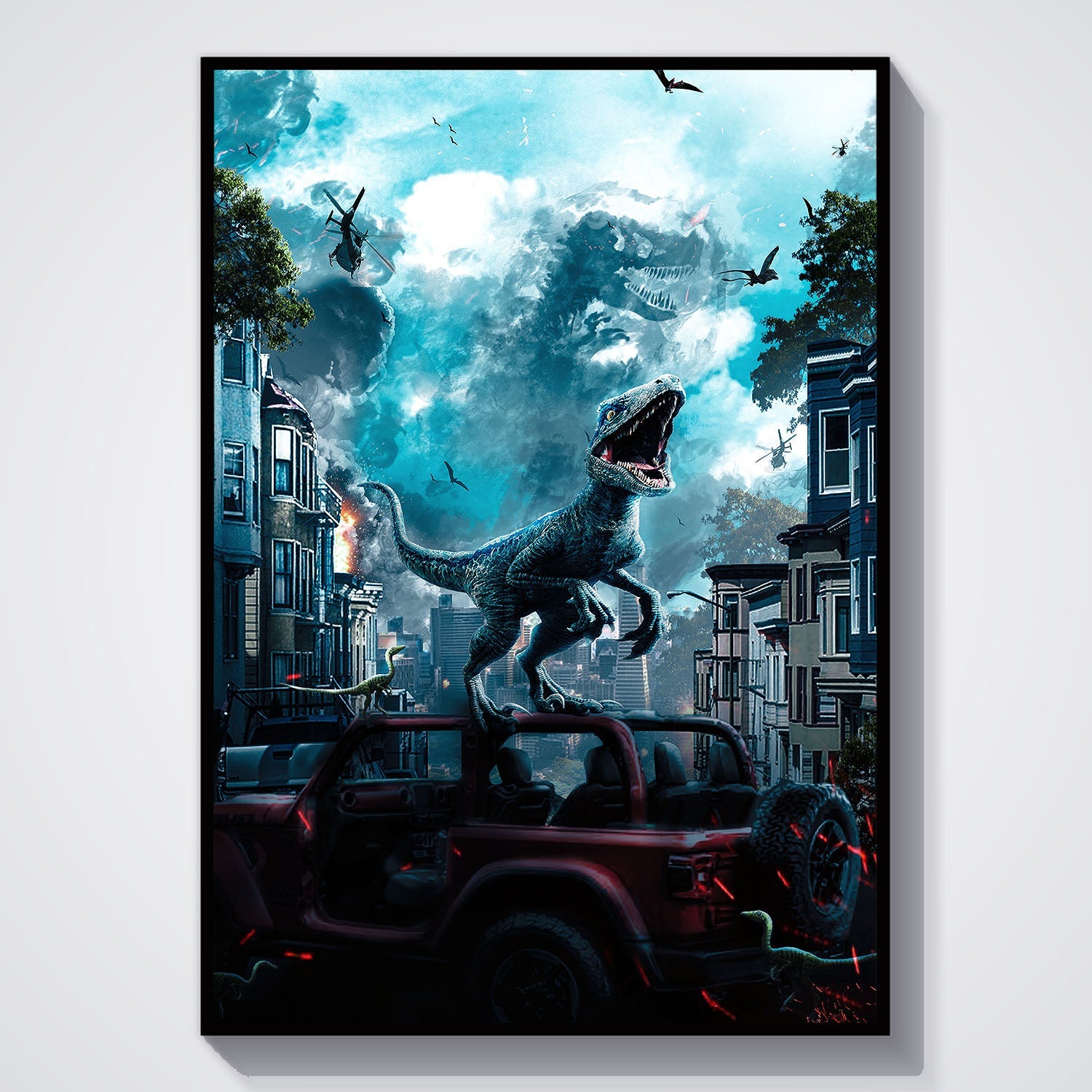 Flex Designs Poster Jurassic World Dominion Sketch 5 x 7" Home Goods - Movie 2022 Movie Poster