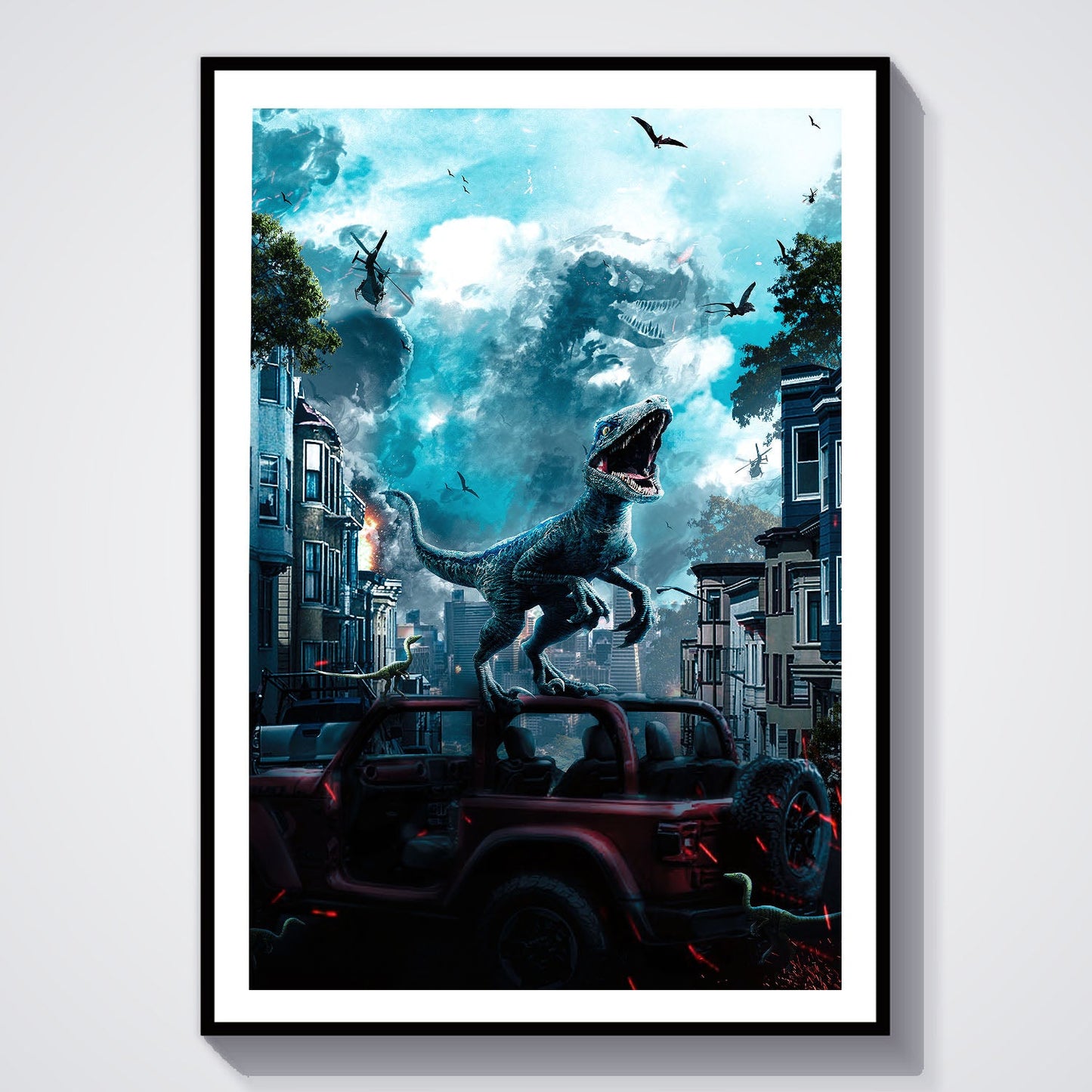 Flex Designs Poster Jurassic World Dominion Sketch 8 x 10" Home Goods - Movie 2022 Movie Poster