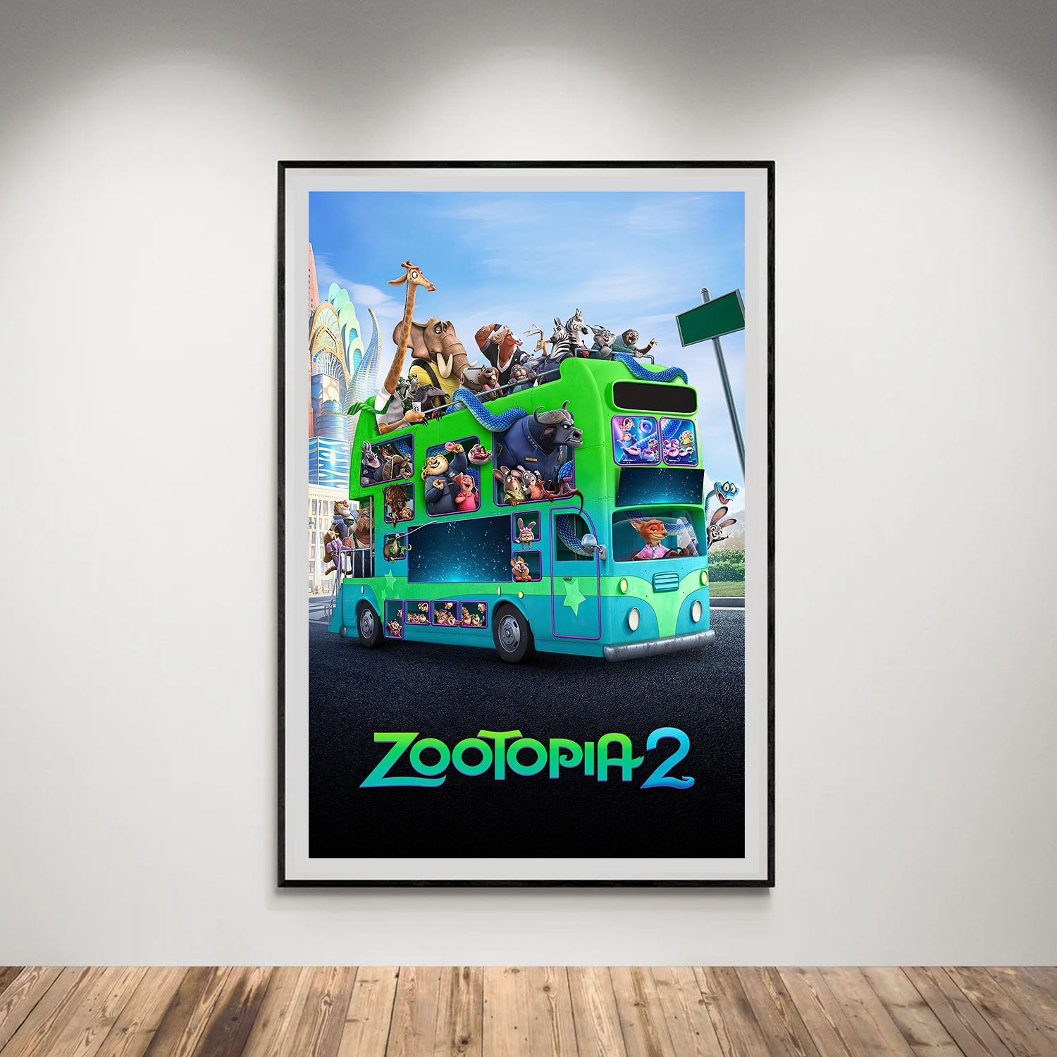 Flex Designs Poster Zootopia 2 Bus 8 x 10" Home Goods - Movie 2025 Movie Poster