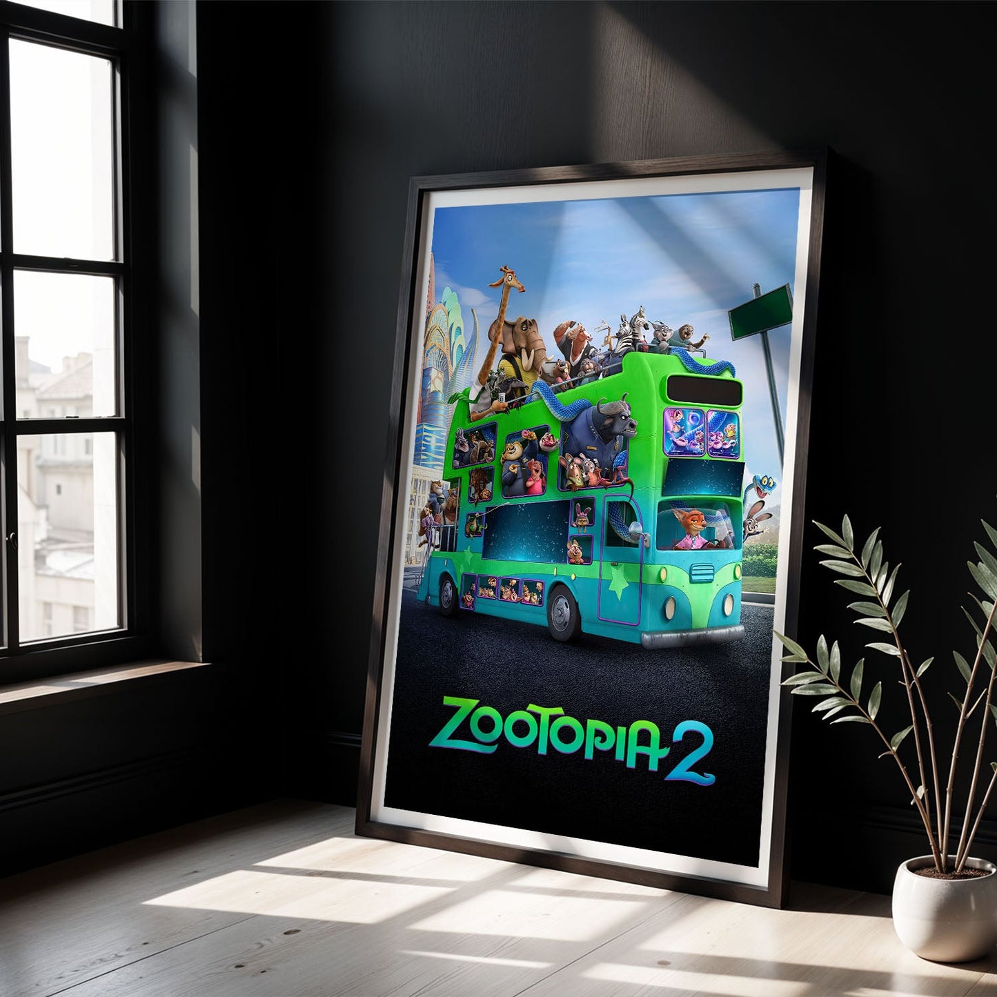 Flex Designs Poster Zootopia 2 Bus 8 x 10" Home Goods - Movie 2025 Movie Poster