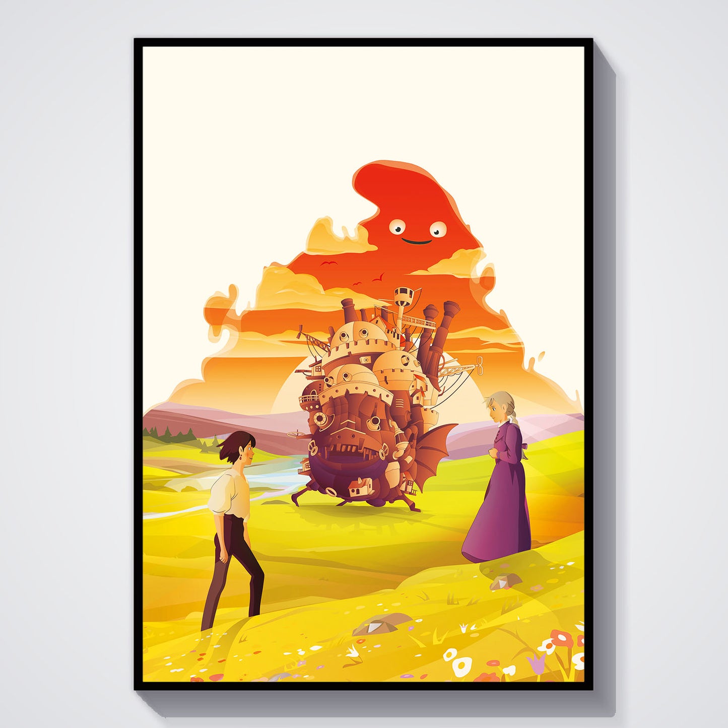 Flex Designs Poster Howls Moving Castle Sketch 5 x 7" Home Goods - Movie 2004 Movie Poster