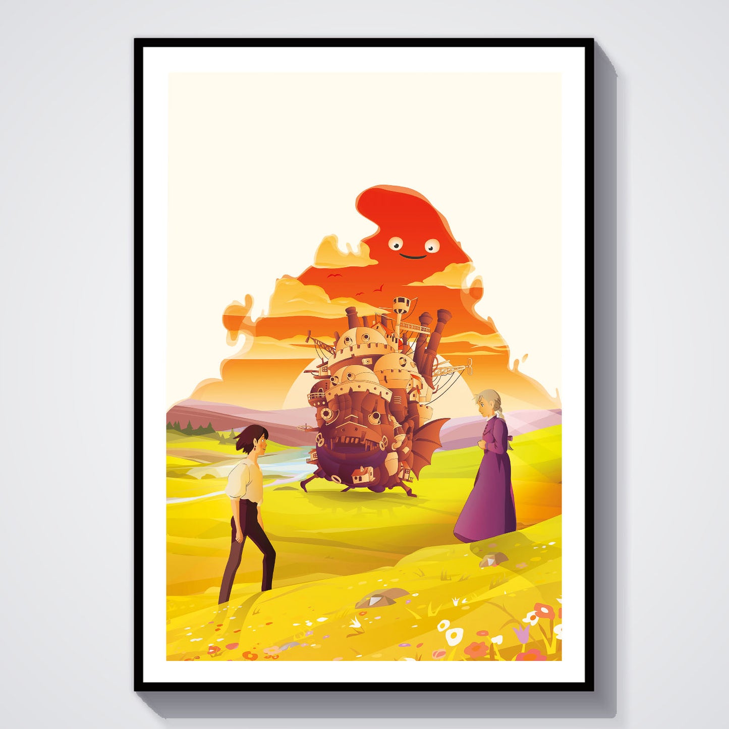 Flex Designs Poster Howls Moving Castle Sketch 8 x 10" Home Goods - Movie 2004 Movie Poster