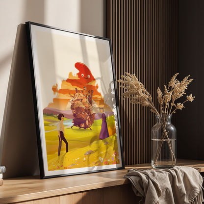 Flex Designs Poster Howls Moving Castle Sketch 5 x 7" Home Goods - Movie 2004 Movie Poster