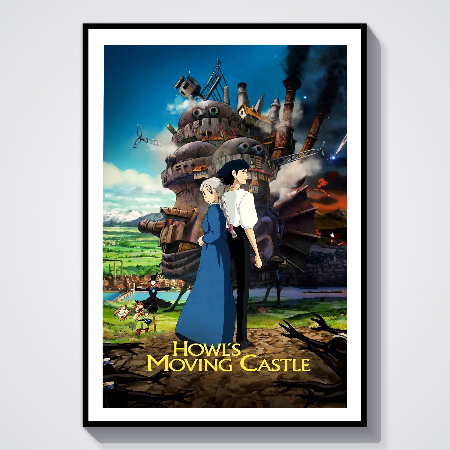 Flex Designs Poster Howls Moving Castle Theatrical 8 x 10" Home Goods - Movie 2004 Movie Poster