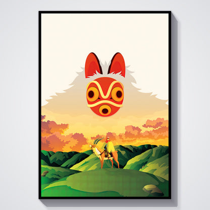 Flex Designs Poster Princess Mononoke Sketch 5 x 7" Home Goods - Movie 1997 Movie Poster
