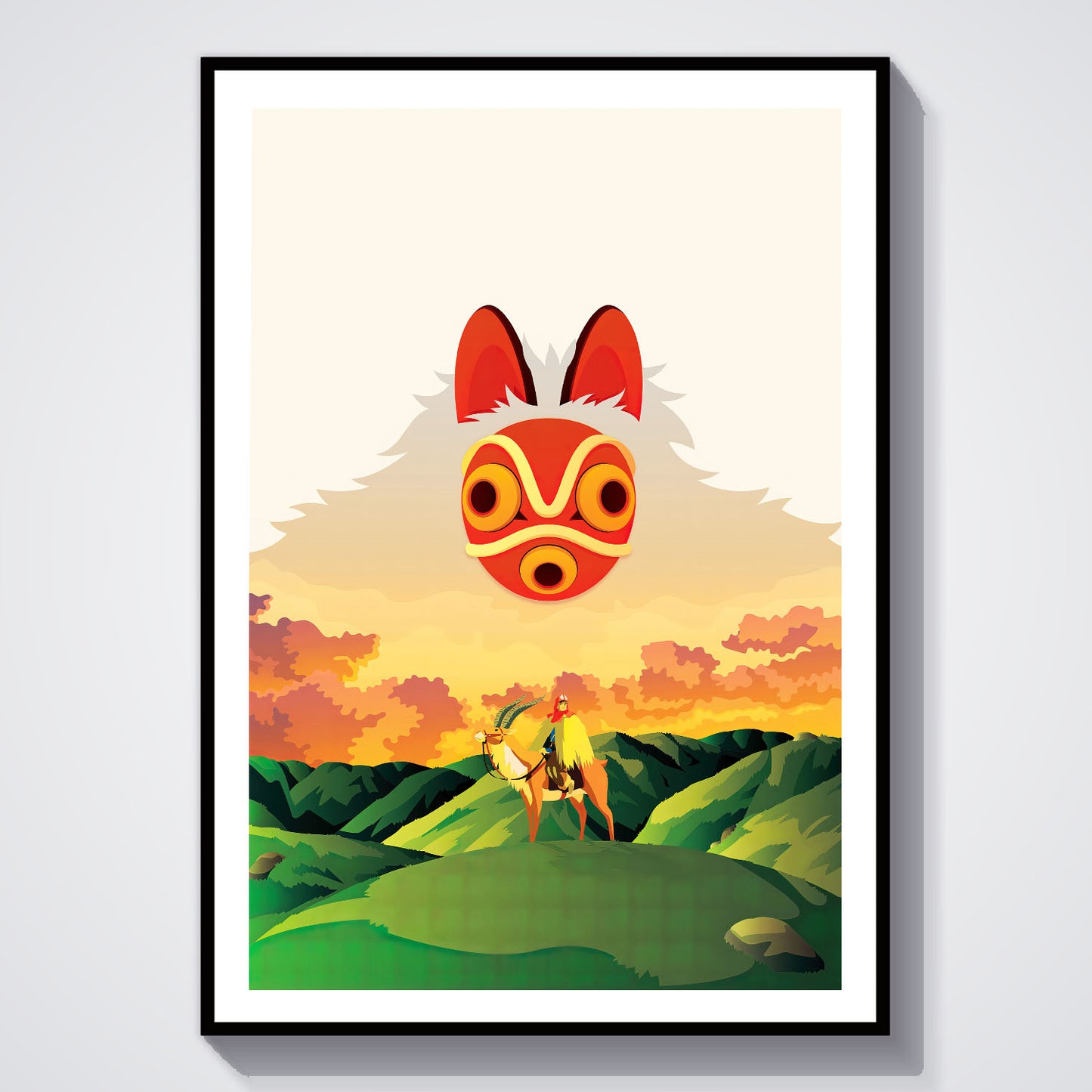 Flex Designs Poster Princess Mononoke Sketch 8 x 10" Home Goods - Movie 1997 Movie Poster