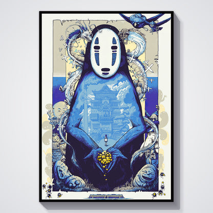 Flex Designs Poster Spirited Away Noface Sketch 5 x 7" Home Goods - Movie 2001 Movie Poster
