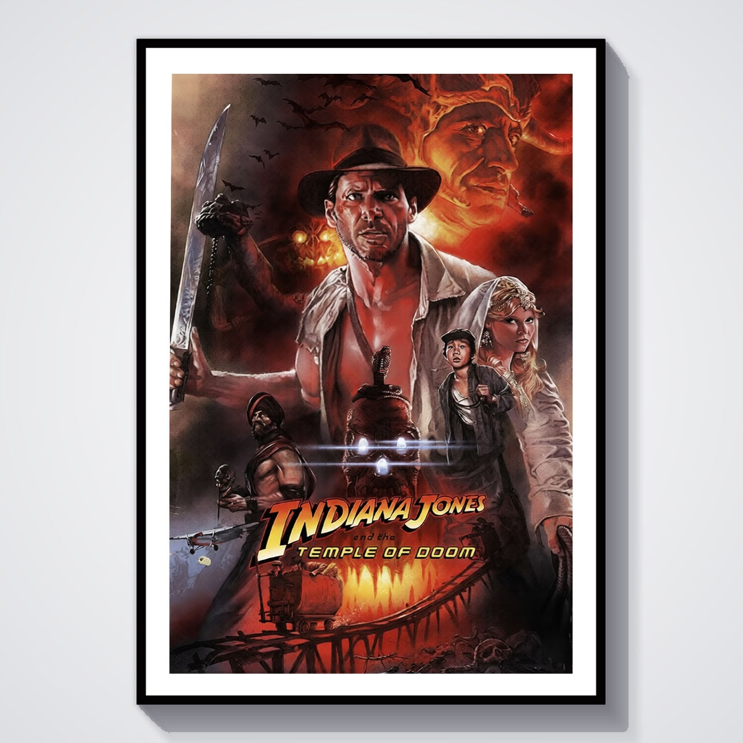 Flex Designs Poster Indiana Jones and the Temple of Doom Alternate 8 x 10" Home Goods - Movie 1984 Movie Poster