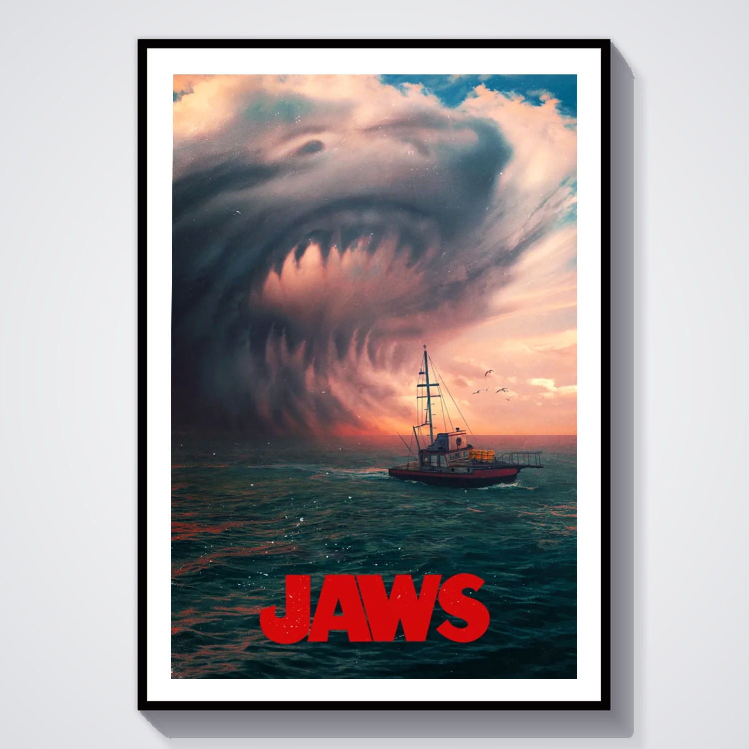 Flex Designs Poster Jaws Shark Cloud 8 x 10" Home Goods - Movie 1975 Movie Poster