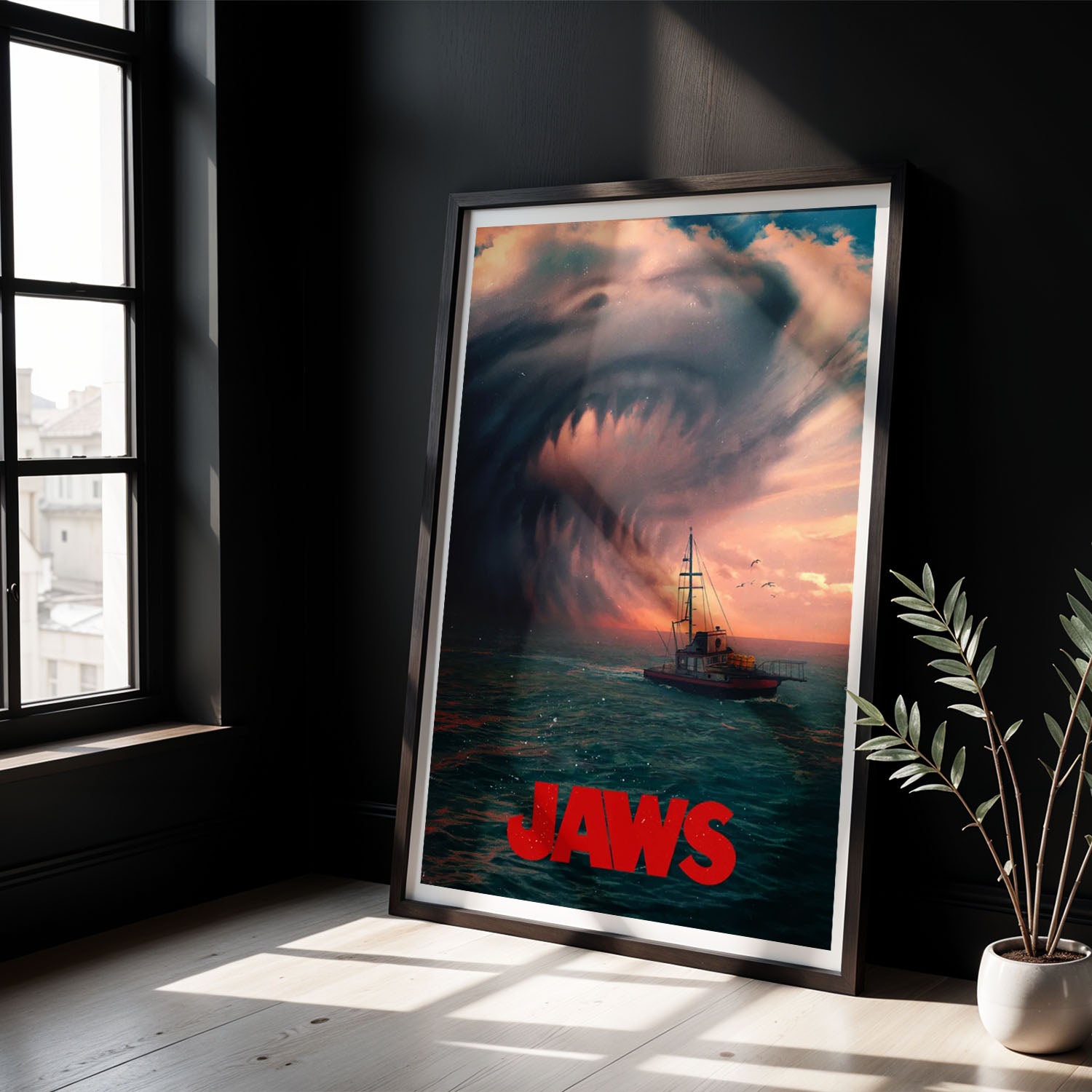 Flex Designs Poster Jaws Shark Cloud 8 x 10" Home Goods - Movie 1975 Movie Poster