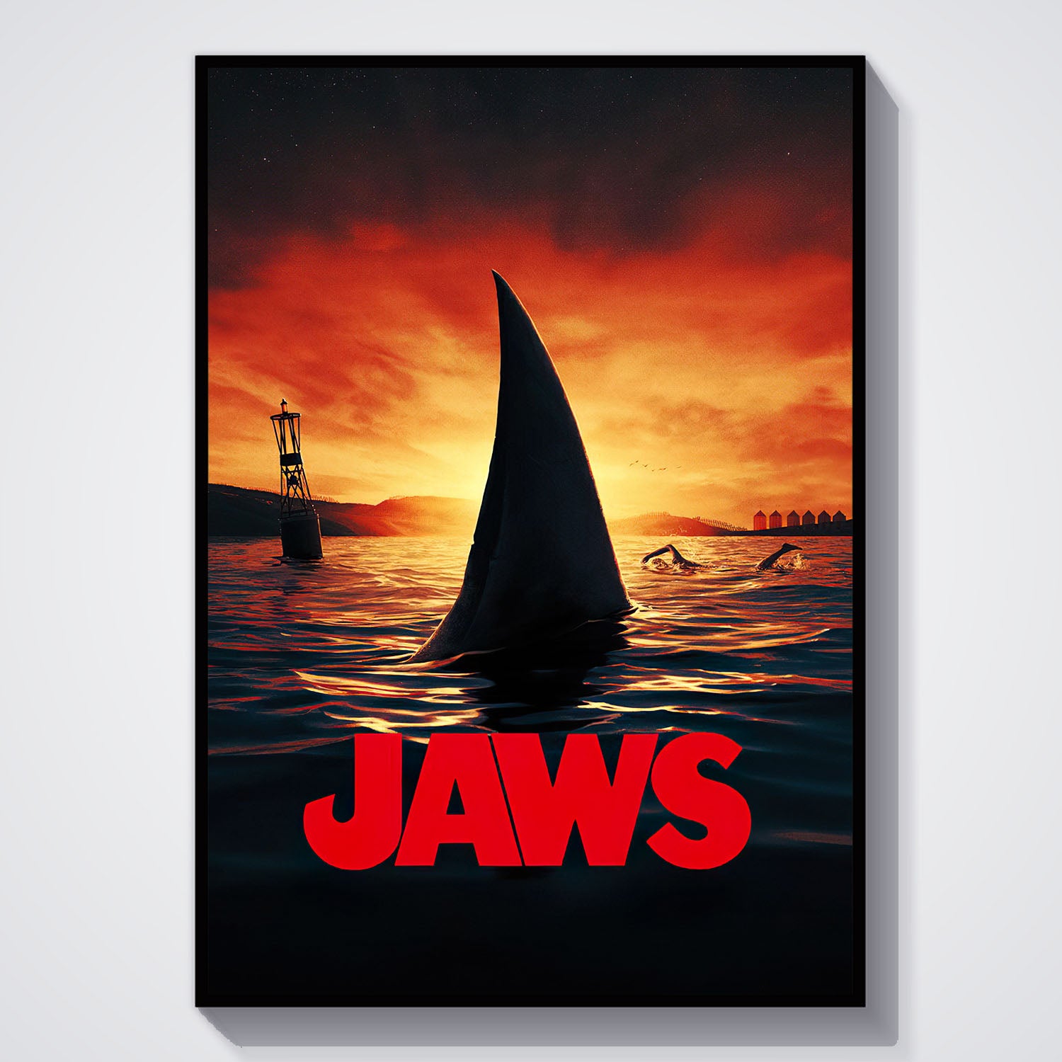 Flex Designs Poster Jaws Shark Minimalist 5 x 7" Home Goods - Movie 1975 Movie Poster