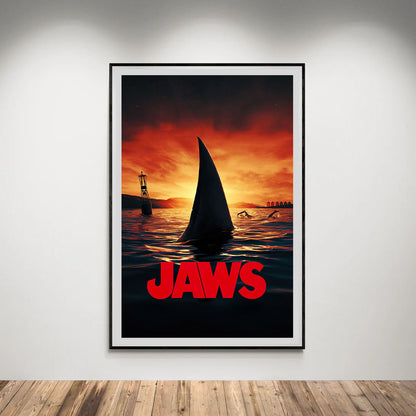 Flex Designs Poster Jaws Shark Minimalist 8 x 10" Home Goods - Movie 1975 Movie Poster