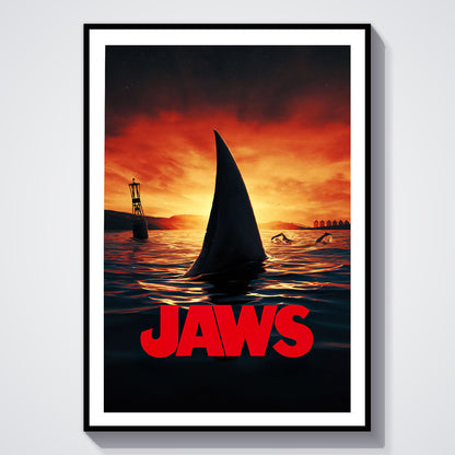 Flex Designs Poster Jaws Shark Minimalist 8 x 10" Home Goods - Movie 1975 Movie Poster