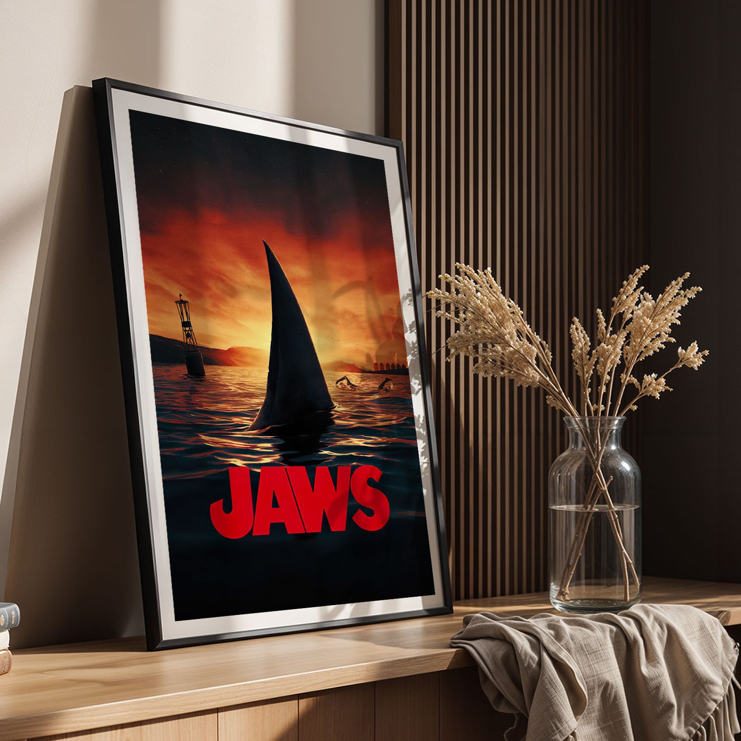 Flex Designs Poster Jaws Shark Minimalist 5 x 7" Home Goods - Movie 1975 Movie Poster